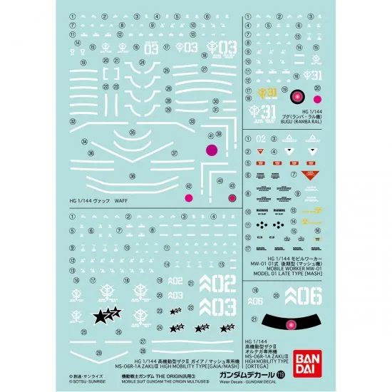 GUNDAM - RG 1/144 Decal 119 The Origin - Model Kit